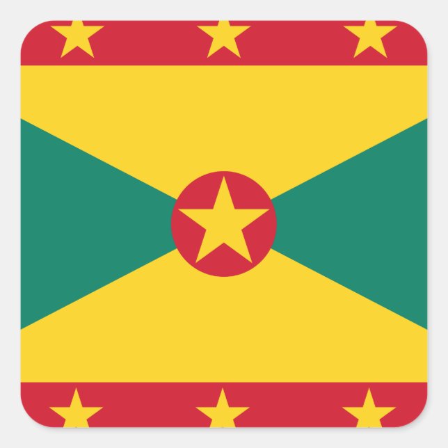 Grenada-Flagge Quadratischer Aufkleber (Vorderseite)