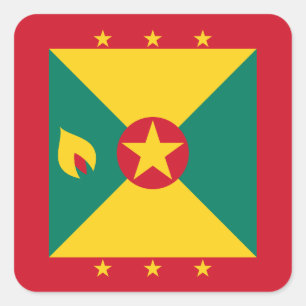 Grenada-Flagge Quadratischer Aufkleber