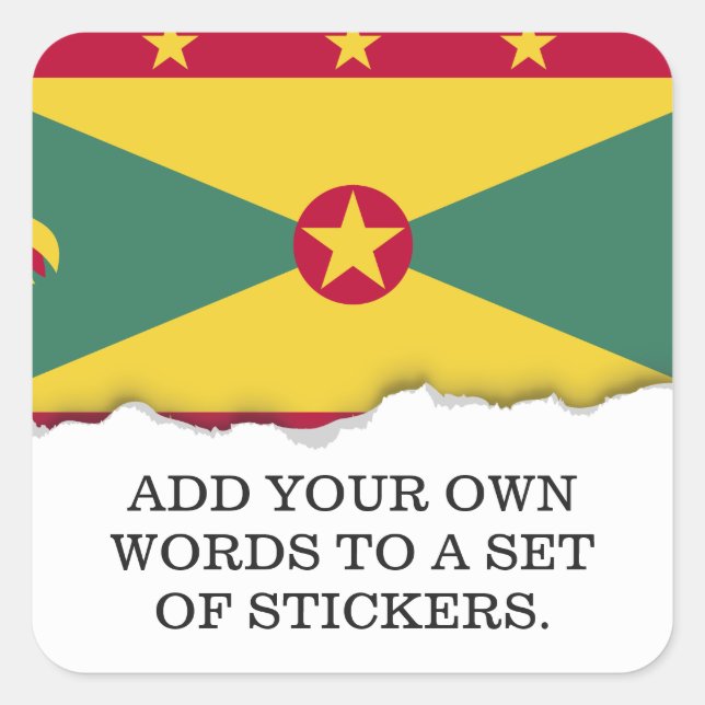Grenada-Flagge Quadratischer Aufkleber (Vorderseite)