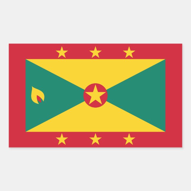 Grenada-Flagge Rechteckiger Aufkleber (Vorderseite)