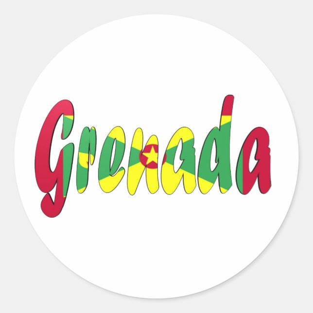 Grenada-Flagge Runder Aufkleber (Vorderseite)