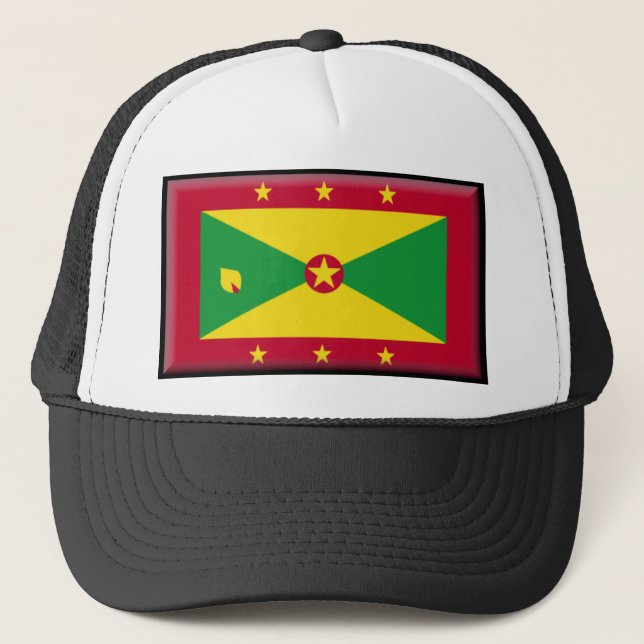 Grenada-Flagge Truckerkappe (Vorderseite)