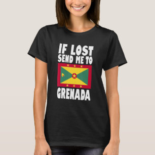 Grenada-Flaggen-Design Wenn verloren, schicken Sie T-Shirt