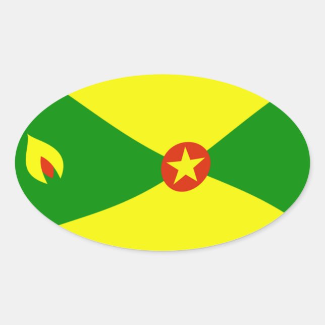 Grenada-Flaggensticker Ovaler Aufkleber (Vorderseite)