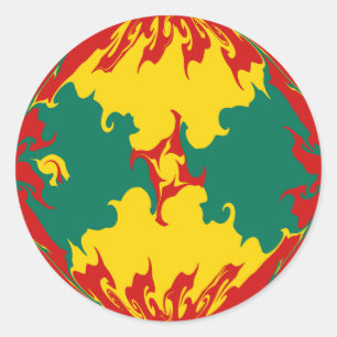 Grenada Gnarly Flag Runder Aufkleber