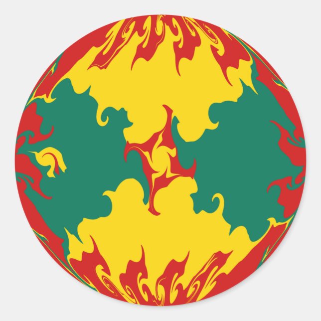 Grenada Gnarly Flag Runder Aufkleber (Vorderseite)