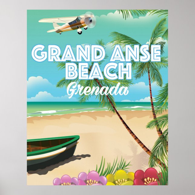 Grenada Grand Anse Beach Travel Poster (Vorne)