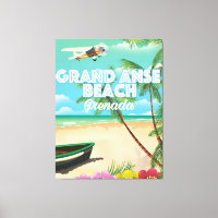 Grenada Grand Anse Beach Travel Poster