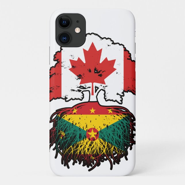 Grenada Grenadian Canadian Tree Roots Flag Case-Mate iPhone Hülle (Rückseite)