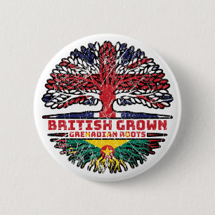 Grenada Grenadian Uk United Kingdom British Tree Button