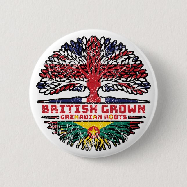 Grenada Grenadian Uk United Kingdom British Tree Button (Vorderseite)