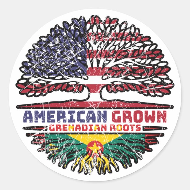 Grenada Grenadian US American United States Runder Aufkleber (Vorderseite)