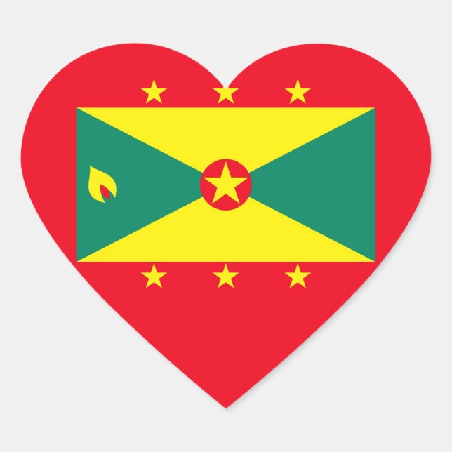 GRENADA Herz-Aufkleber (Vorderseite)