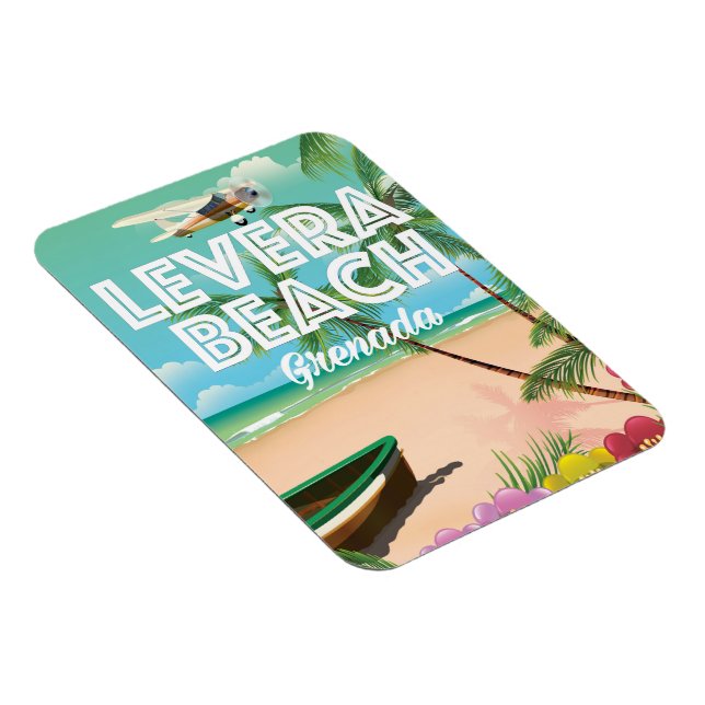 Grenada Levera Beach Travel Poster Magnet (Rechte Seite)