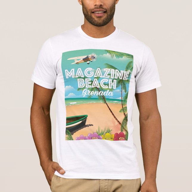 Grenada Magazine Beach Travel Poster T-Shirt (Vorderseite)
