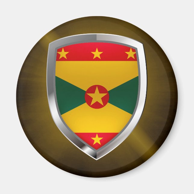 Grenada Mettalic Emblem Magnet (Vorne)