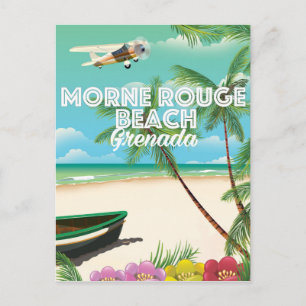 Grenada Morne Rouge Beach Travel Poster Postkarte