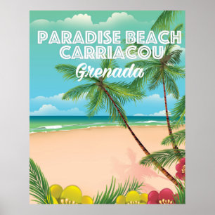 Grenada Paradies Strand Acaracou Reisen Poster