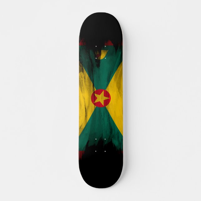 Grenada-Pinselstrich, nationale Flagge Skateboard (Vorne)