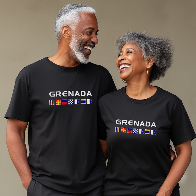 Grenada Seefahrerflaggen dunkle Farbe T-Shirt (Von Creator hochgeladen)