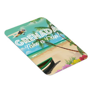 Grenada Vintage Urlaub Reiseposter Magnet