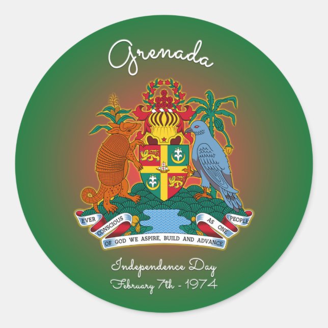 Grenada-Wappen Runder Aufkleber (Vorderseite)
