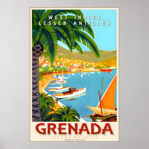 Grenada Westindien Karibik Reiseplakat Roger Poster