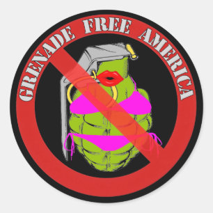 Grenade Free America Runder Aufkleber