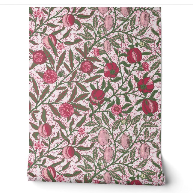Grenade William Morris magenta Papier peint (Déroulement)