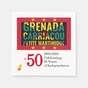GRENADIAN 50-jähriges Unabhängigkeitspapier 2024 Serviette