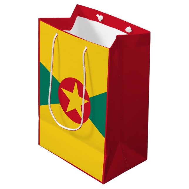 grenadische Flagge Mittlere Geschenktüte (Vorderseite Schrägansicht)