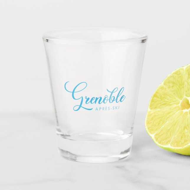 GRENOBLE Apres-Ski Schnapsglas (Vorderseite)