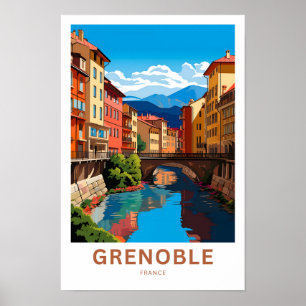 Grenoble France Travel Print Poster