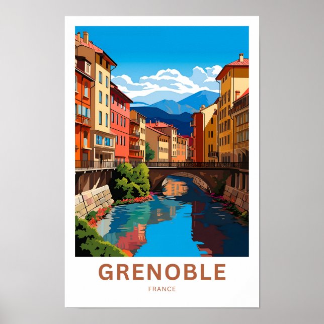Grenoble France Travel Print Poster (Vorne)