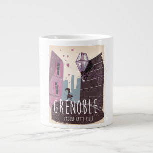 Grenoble Frankreich Vintage Reiseplakat Jumbo-Tasse