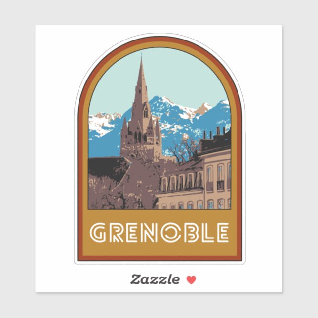 Grenoble Stadt Frankreich ist meine stolze Heimats Aufkleber (Blatt)