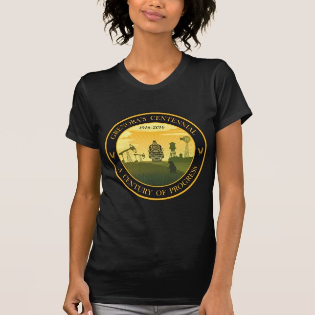 Grenora hundertjähriges offizielles Logo T-Shirt (Vorderseite)