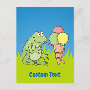 Grenouille avec carte postale Icecream