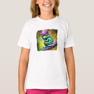 Grenouille avec chapeau sous la pluie T-Shirt