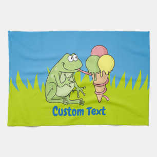 Grenouille avec serviette en crème glacée