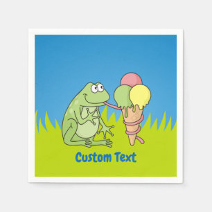Grenouille avec serviettes en papier glacé