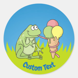 Grenouille avec Sticker rond classique Icecream