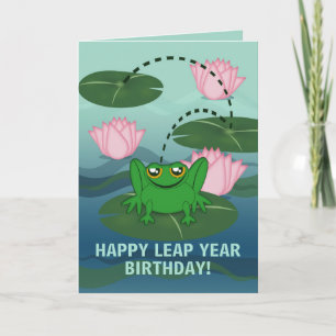 Grenouille bondissante, Carte d'anniversaire de l'