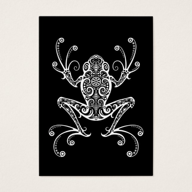 Grenouille d'arbre blanc complexe sur le noir (Devant)