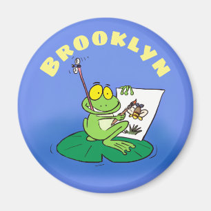 Grenouille d'artiste vert mou sur aimant de bande 