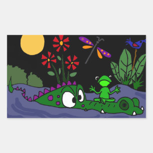 Grenouille drôle sur des autocollants de nez