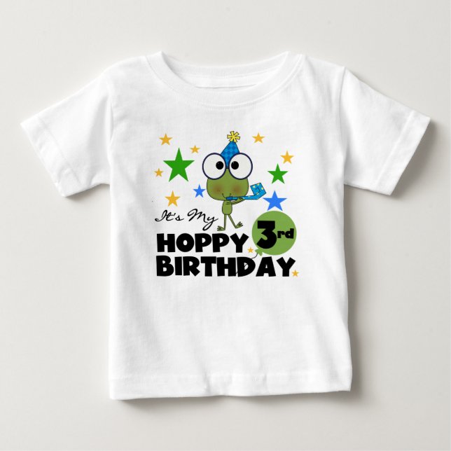Grenouille-Hoppy 3e Anniversaire Tshirts et cadeau (Devant)