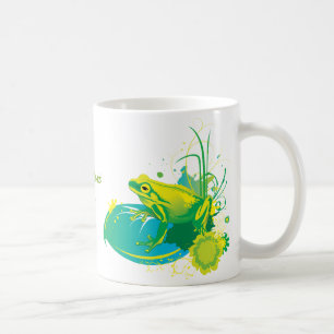 Grenouille jaune vert tasse personnalisée