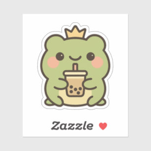 Grenouille Kawaii avec Sticker pour thé à bulle