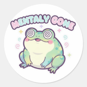 Grenouille Mentalement Partie Autocollant Mignon G